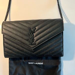 Saint Laurent Monogrammed Grain de Poudre Bag